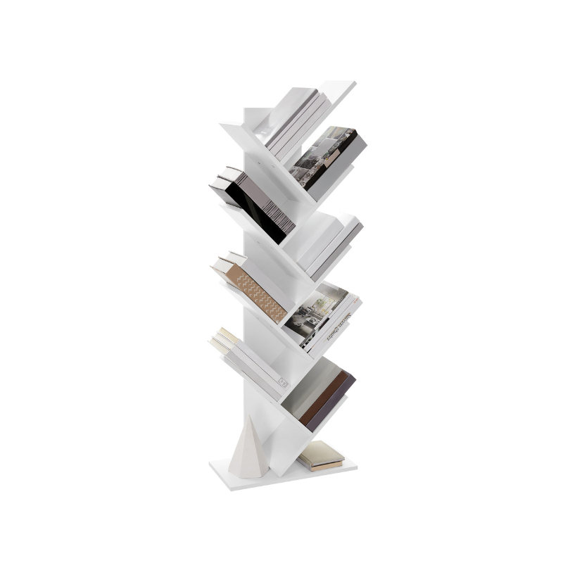 Bookshelf - 9 Tier Tree - Space Saving Corner Bookcase