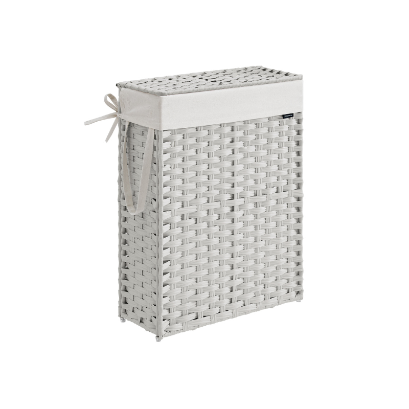 Laundry Hamper - Slim Rattan - With Lid And Handles