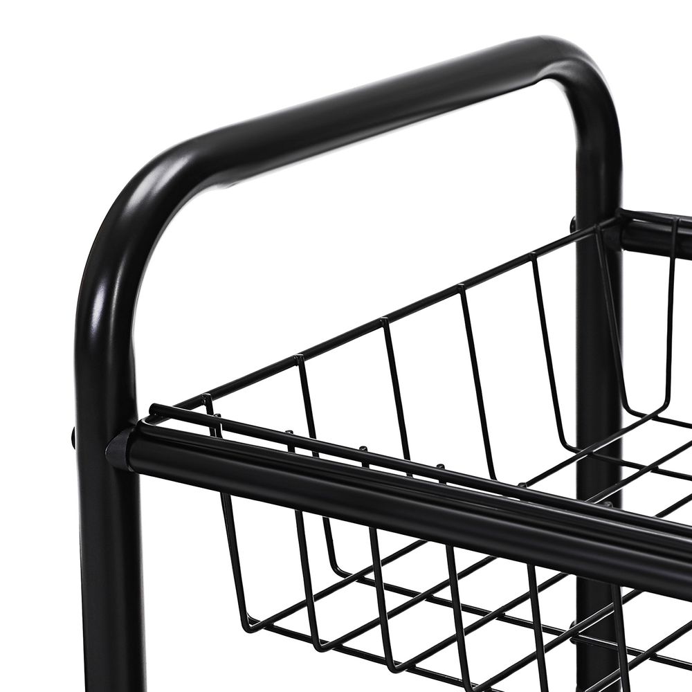 Metal Rolling Cart - 3 Tier - With Baskets And Wheels