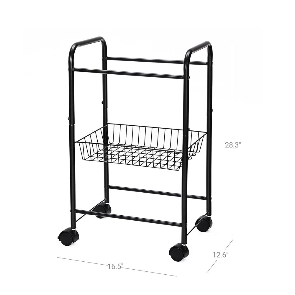Metal Rolling Cart - 3 Tier - With Baskets And Wheels