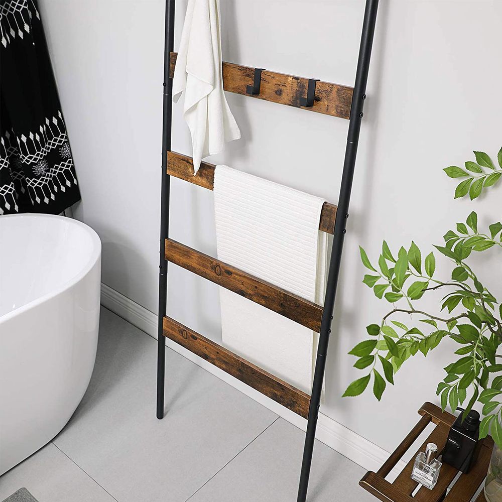 5-Tier Ladder Shelf – Vertical Blanket & Towel Storage Rack