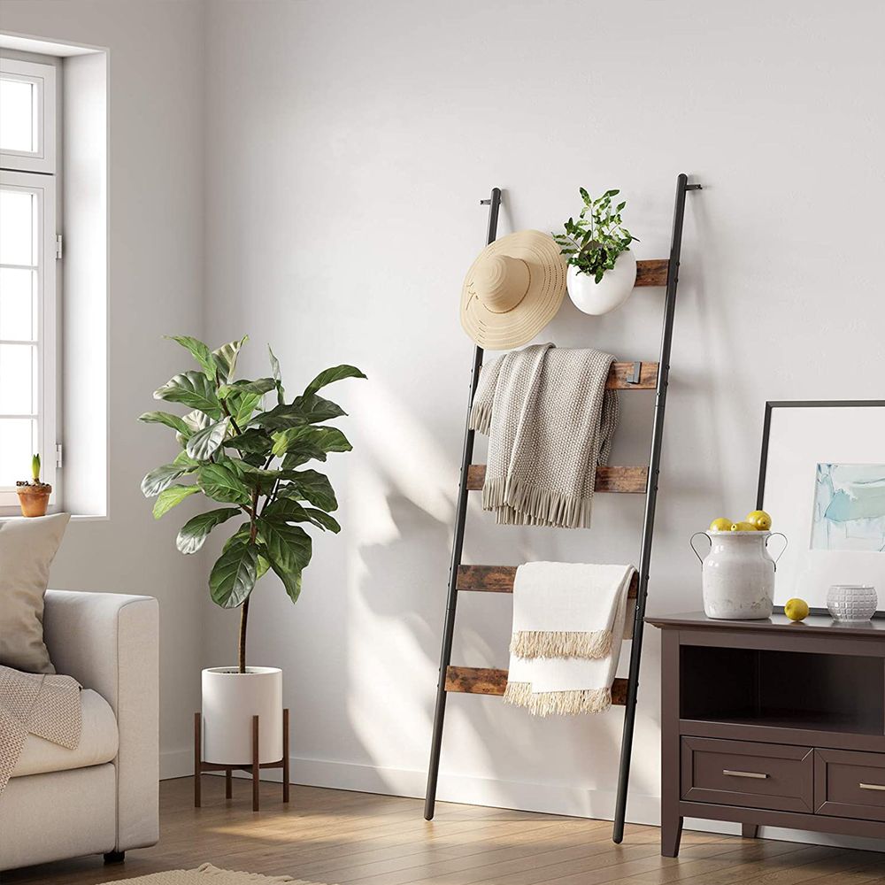 5-Tier Ladder Shelf – Vertical Blanket & Towel Storage Rack