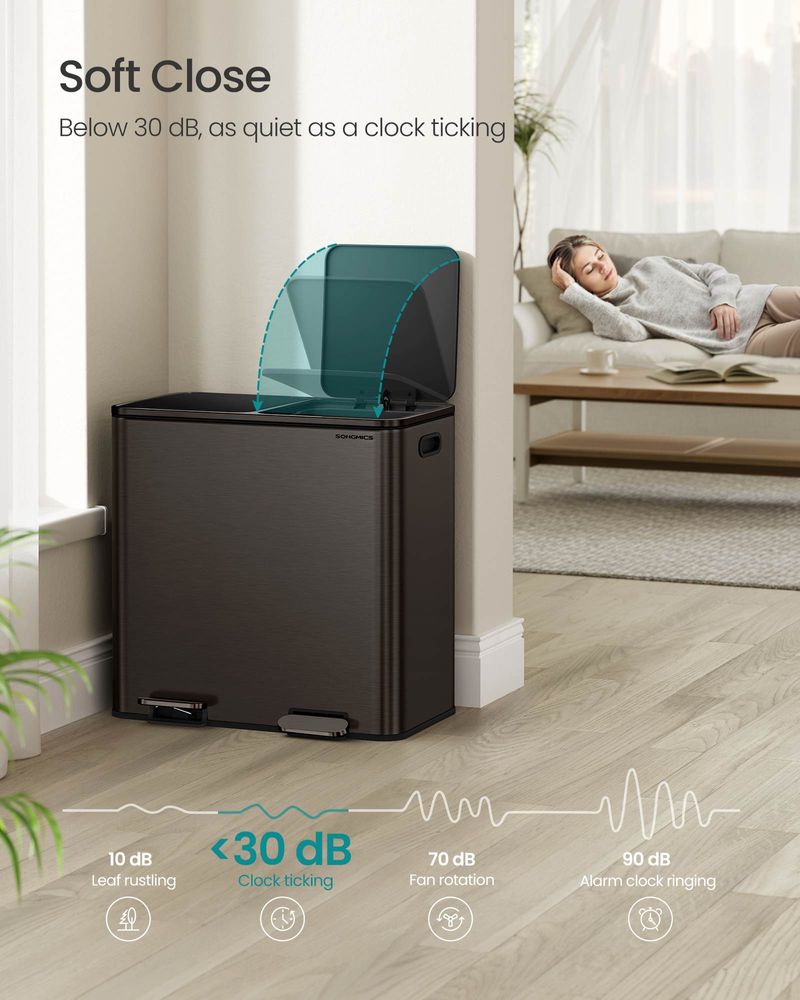 Trash Can - Dual 10.6 Gallon - Soft Close Pedal Kitchen