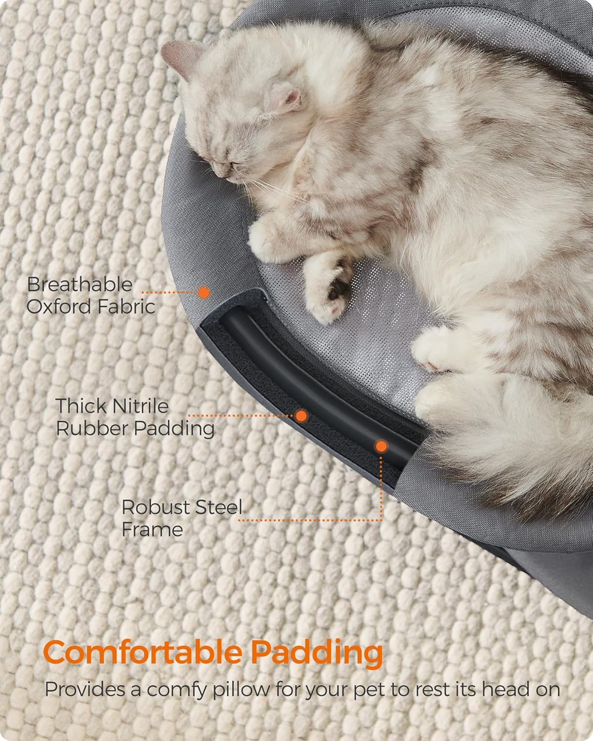2 Tier Elevated Cat Bed Multi Level Cat Hammock With Steel Frame