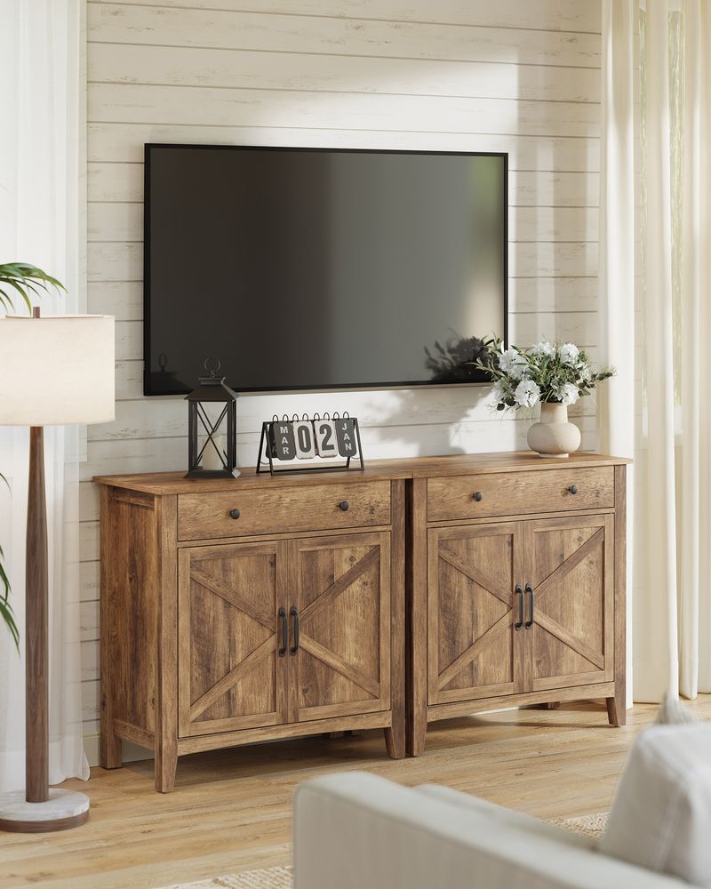 Buffet Cabinet - With Storage And Drawer - Farmhouse Style
