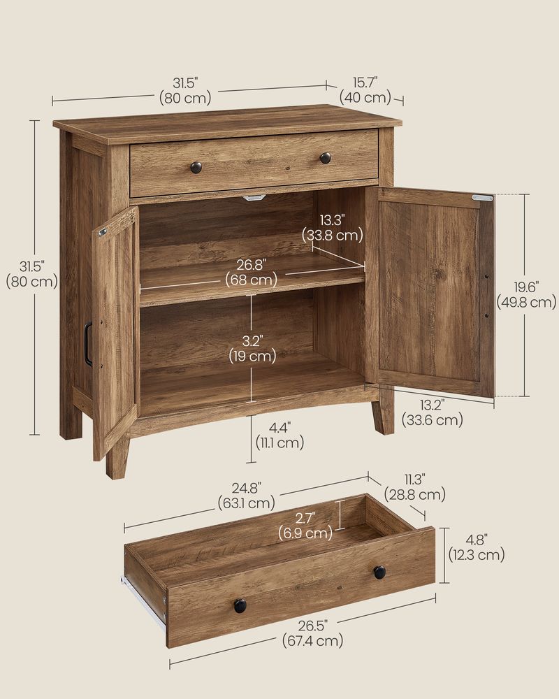 Buffet Cabinet - With Storage And Drawer - Farmhouse Style