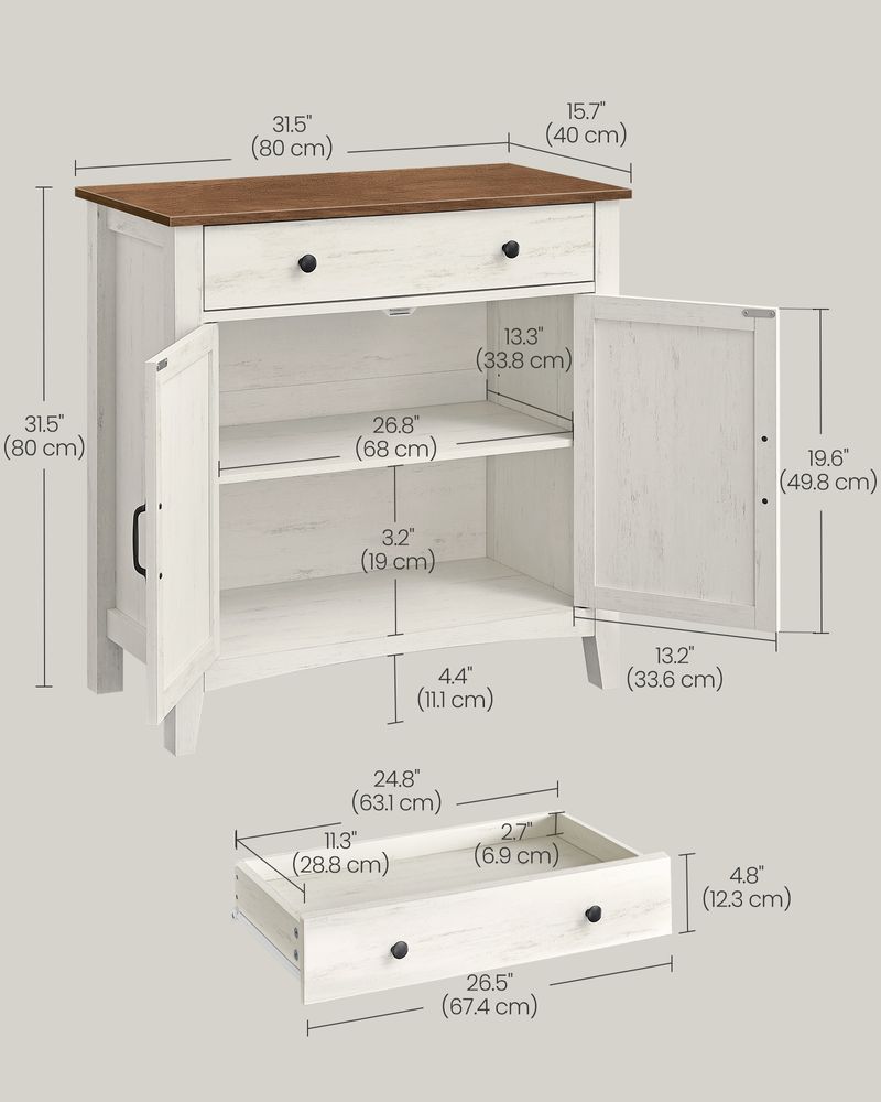 Buffet Cabinet - With Storage And Drawer - Farmhouse Style