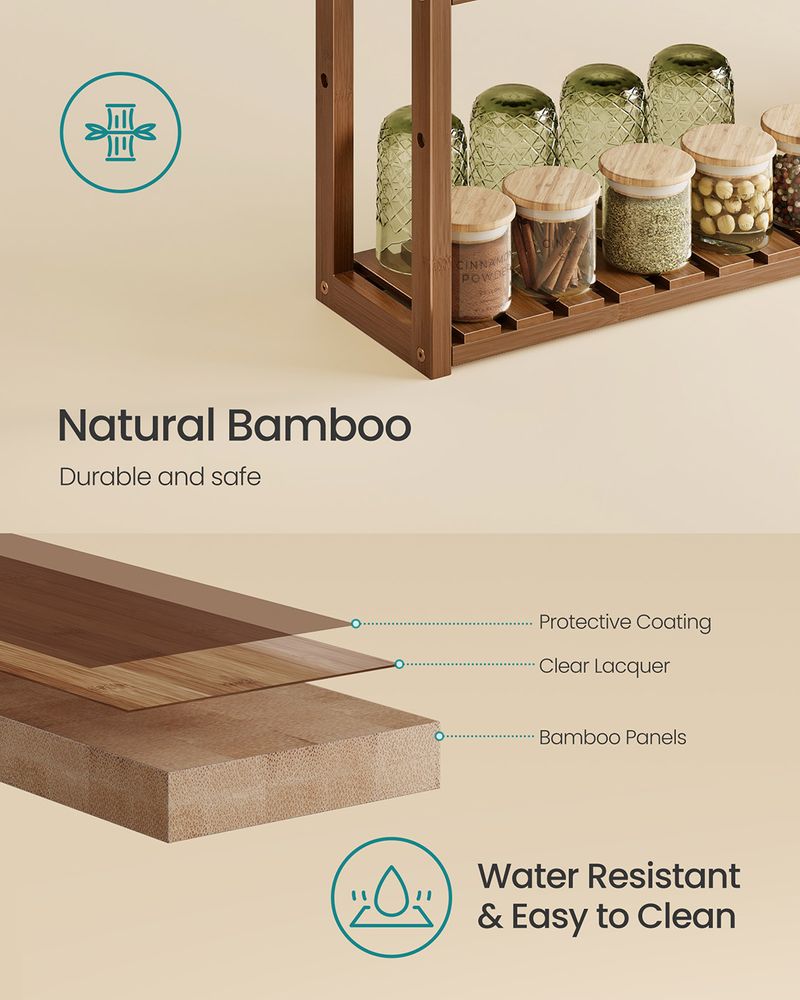3-Tier Bamboo Bathroom Shelf – Adjustable Shelves – Wall Mount or Freestanding