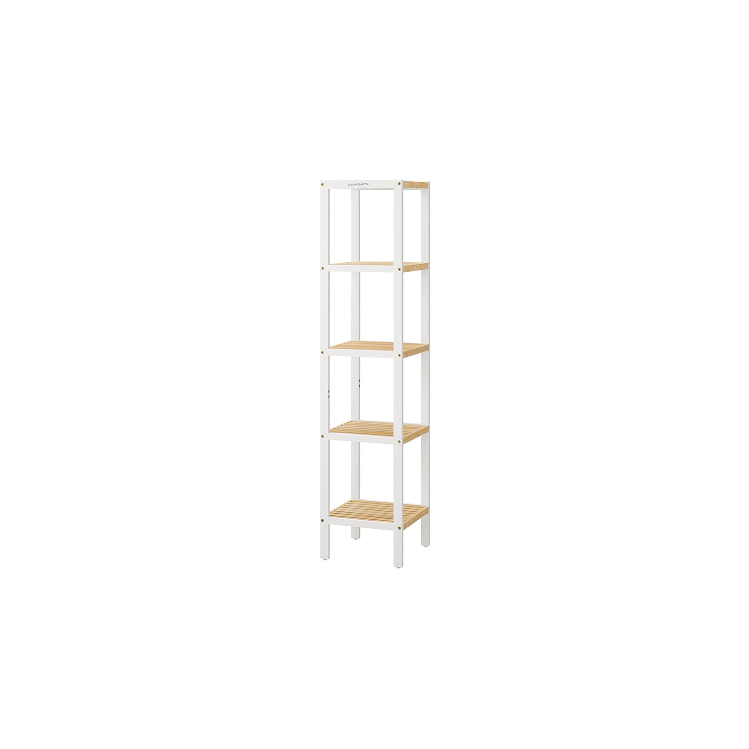 Bathroom Shelf - 5 Tier Bamboo - Slim Storage Rack