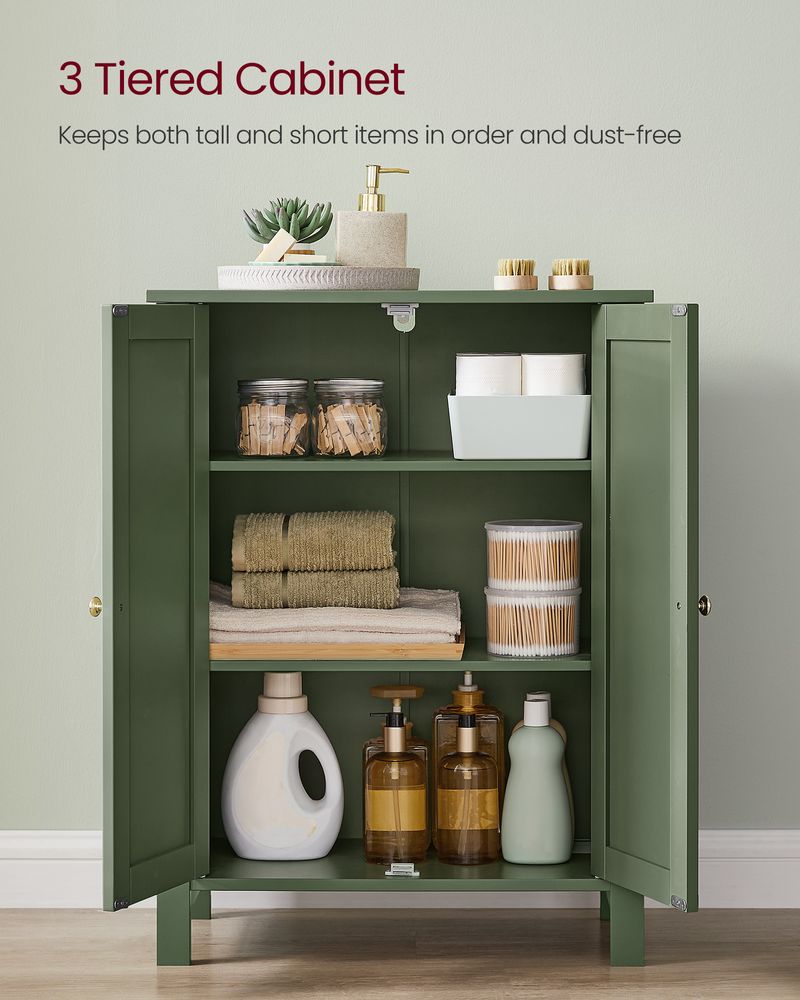 Bathroom Storage Cabinet - 2 Adjustable Shelves - Freestanding