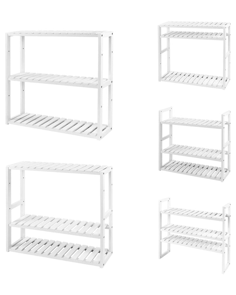 3-Tier Bamboo Bathroom Shelf – Adjustable Shelves – Wall Mount or Freestanding