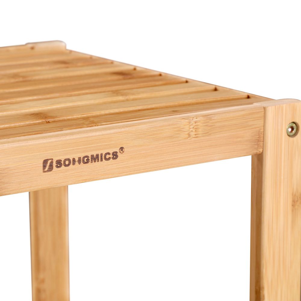 4-Tier Bamboo Bathroom Shelf – Narrow Design – Space-Saving Storage Rack