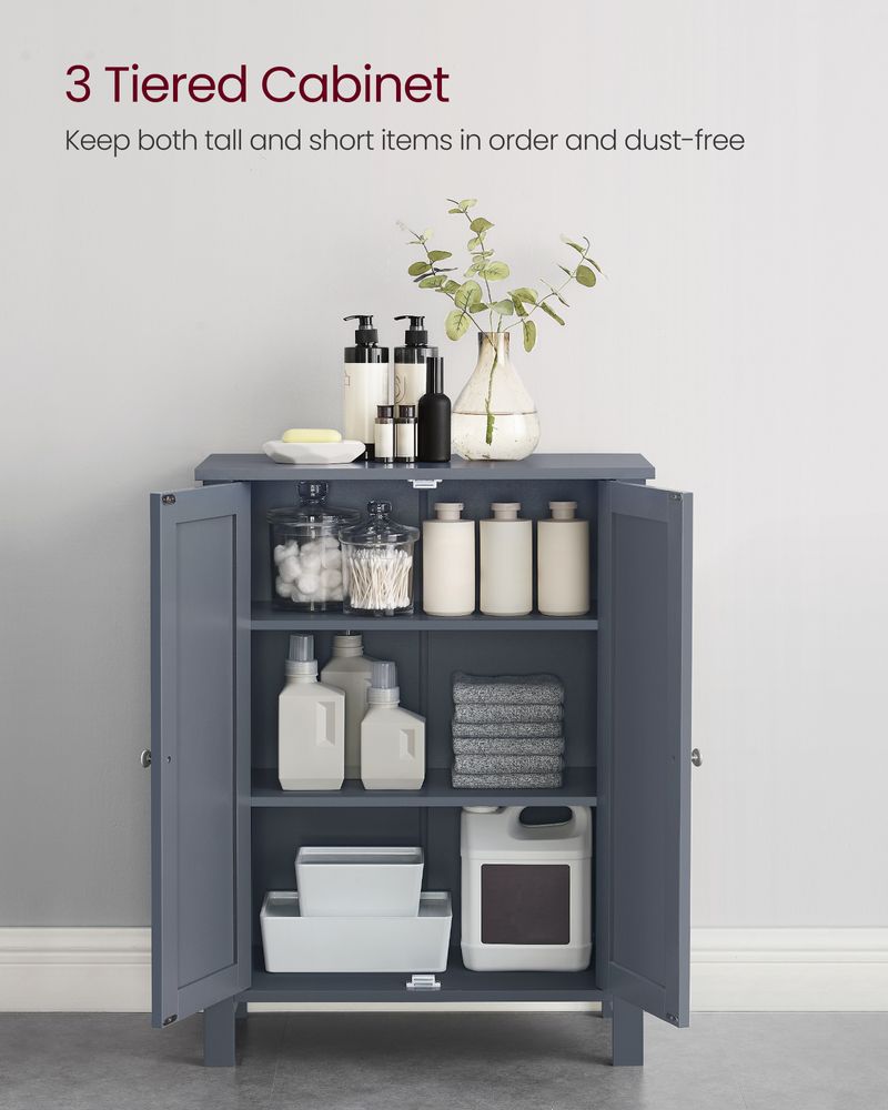 Bathroom Storage Cabinet - 2 Adjustable Shelves - Freestanding