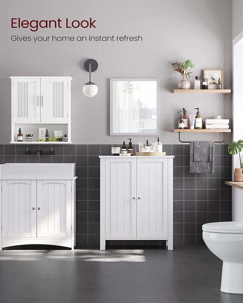 Bathroom Storage Cabinet - 2 Adjustable Shelves - Freestanding