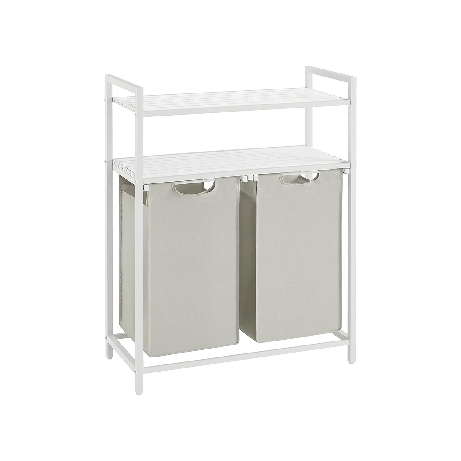 Laundry Hamper With Pull Out Removable Bags 2 Compartment Sorter