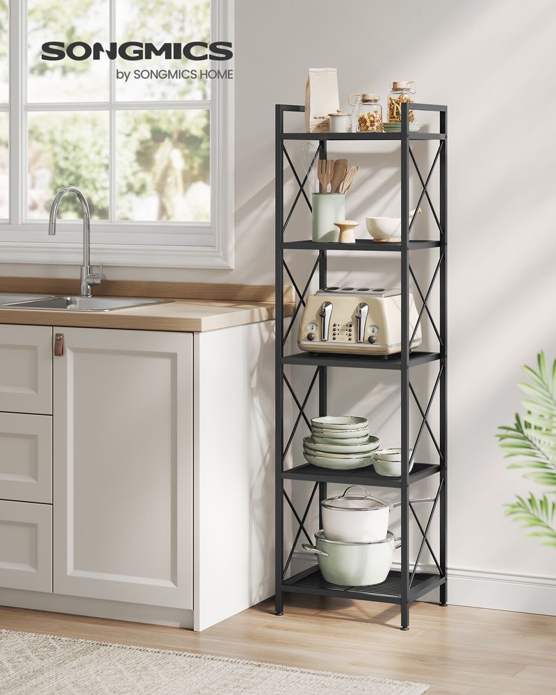 Metal Storage Rack - 5 Tier - X Side Frame Shelving Unit