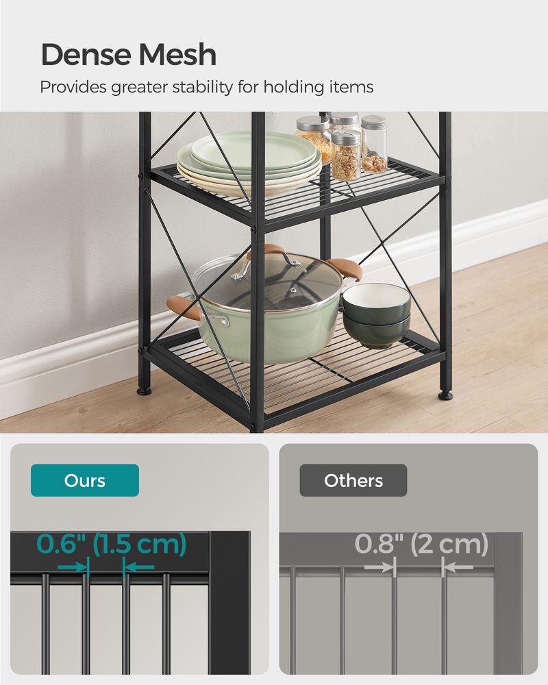 Metal Storage Rack - 5 Tier - X Side Frame Shelving Unit