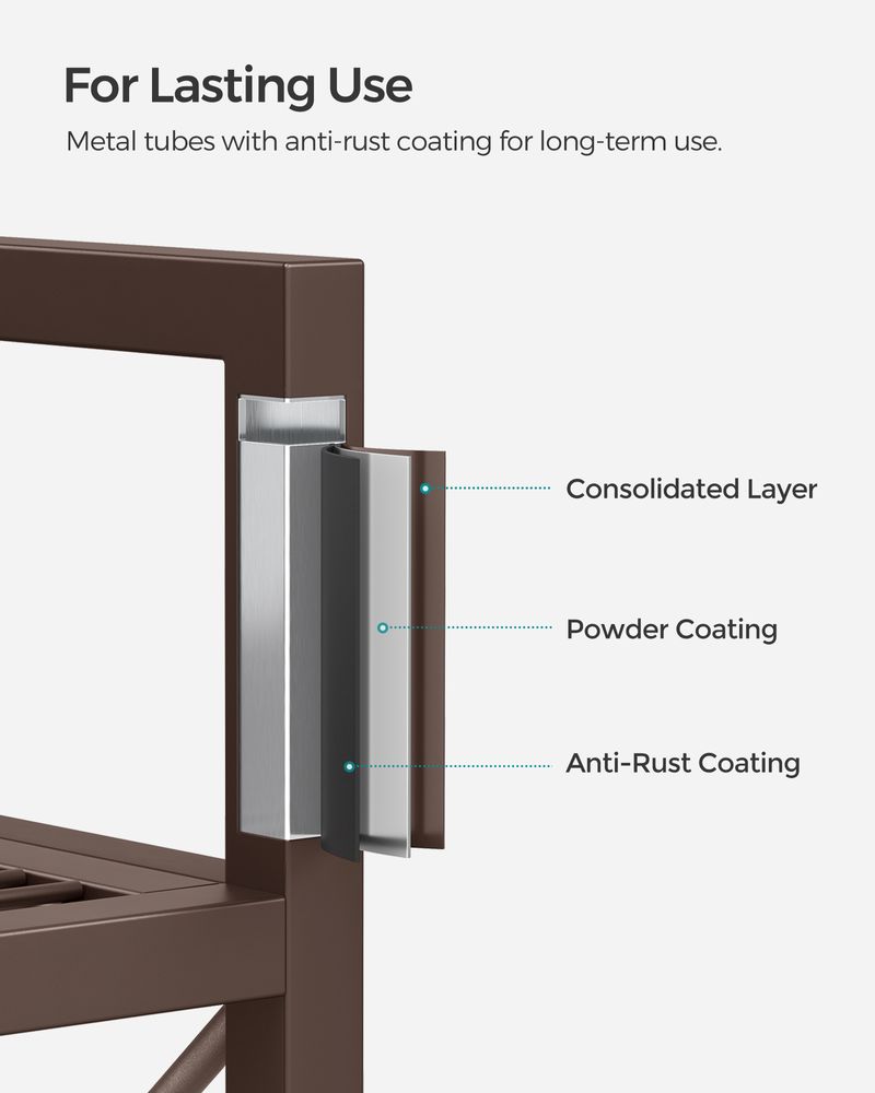 Metal Storage Rack - 3 Tier - With Wheels Or Adjustable Feet