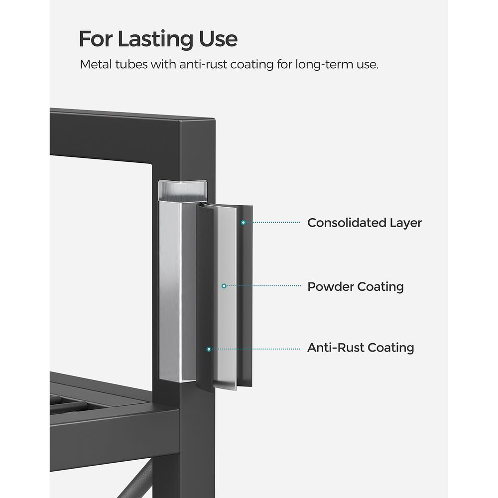 Metal Storage Rack - 3 Tier - With Wheels Or Adjustable Feet