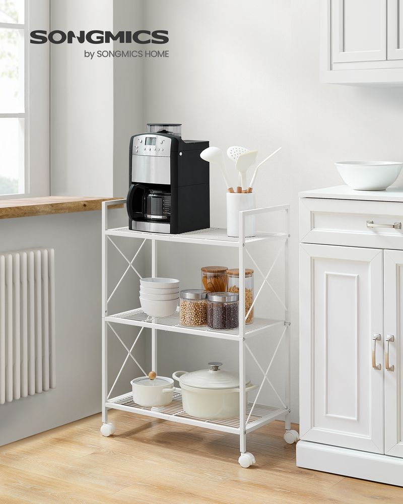 Metal Storage Rack - 3 Tier - With Wheels Or Adjustable Feet