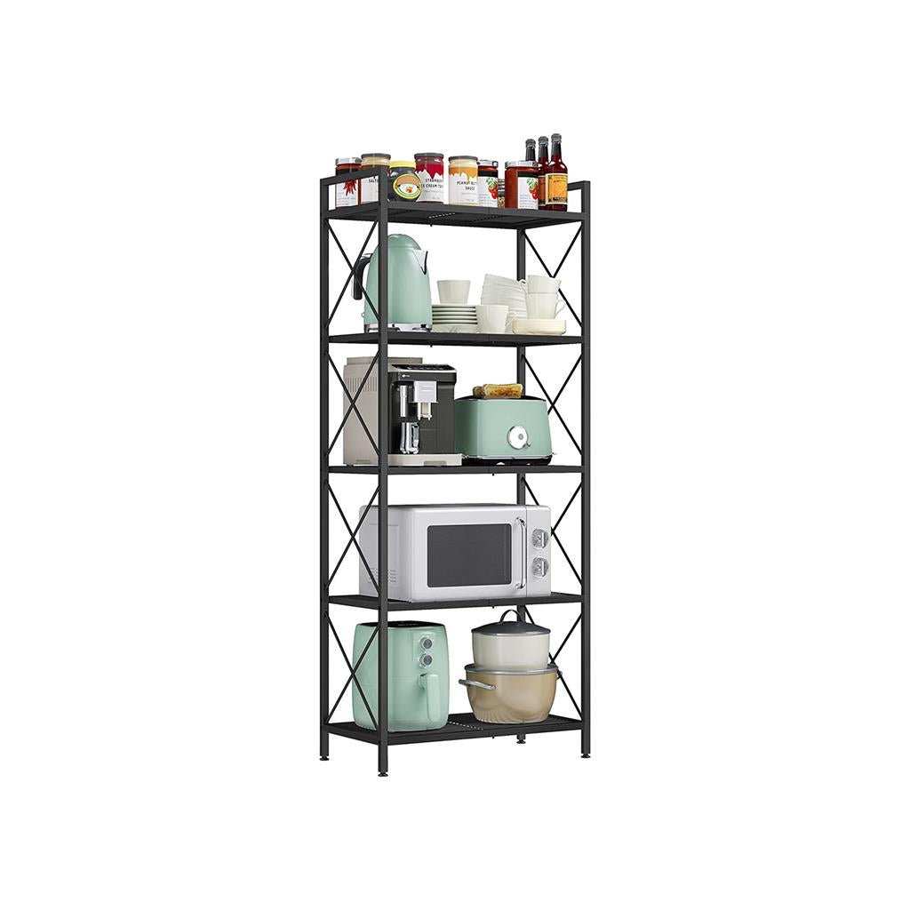 Metal Storage Rack - 5 Tier - X Side Frame Shelving Unit