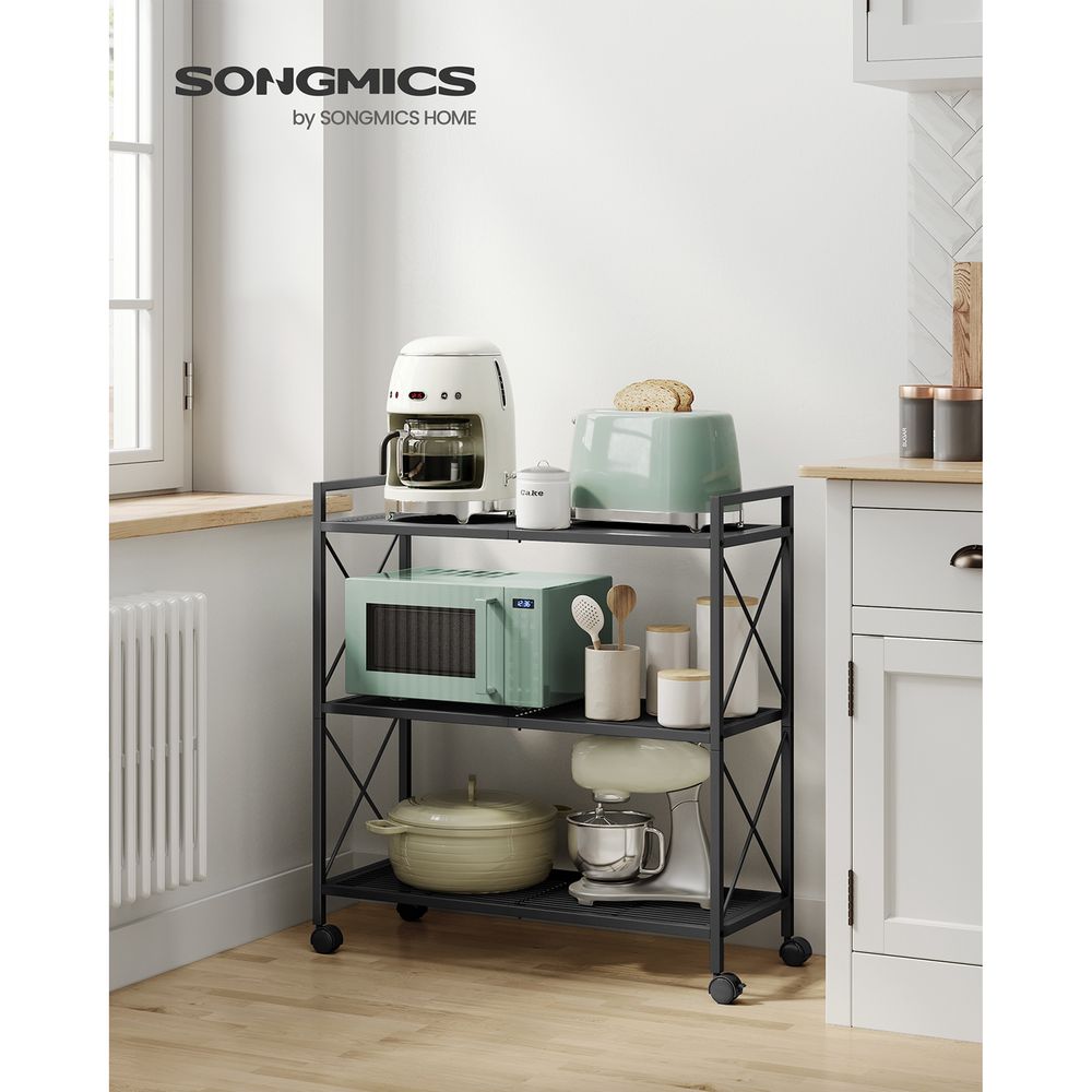 Metal Storage Rack - 3 Tier - With Wheels Or Adjustable Feet