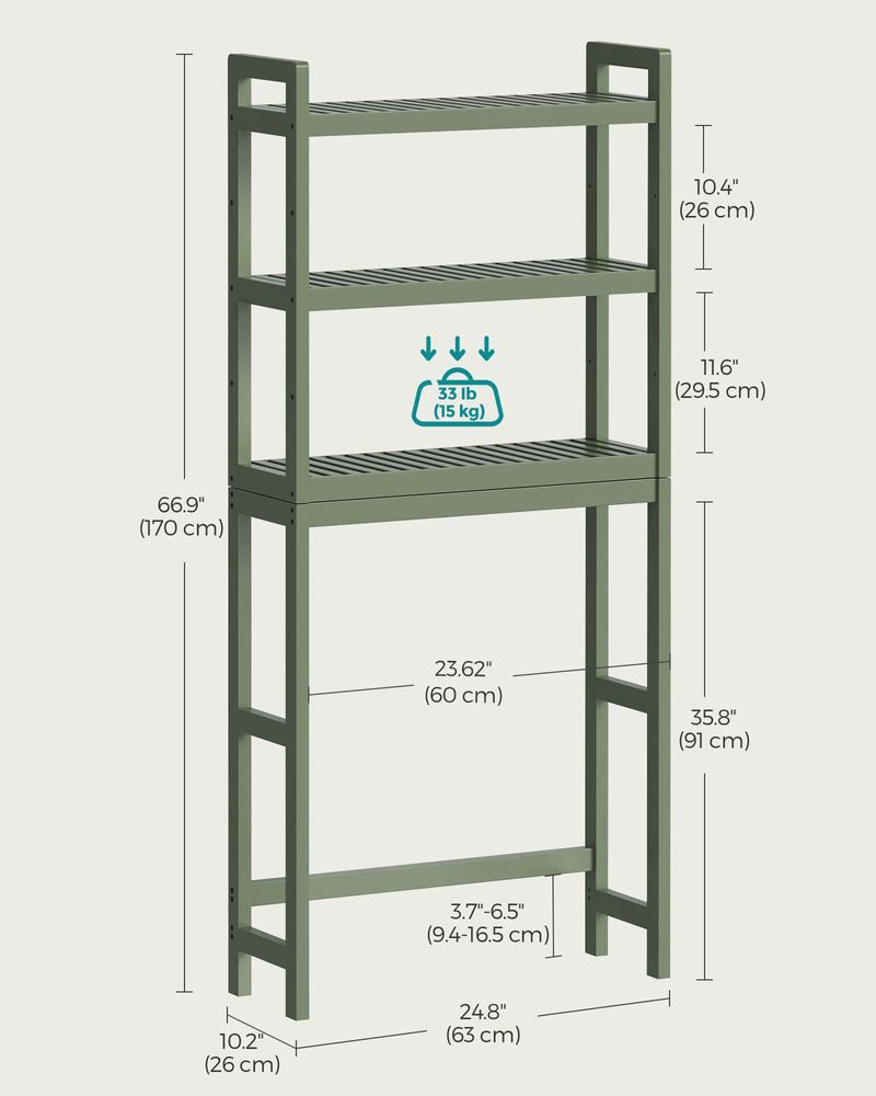 Over The Toilet Storage Rack - 3 Tier - Bathroom Organizer
