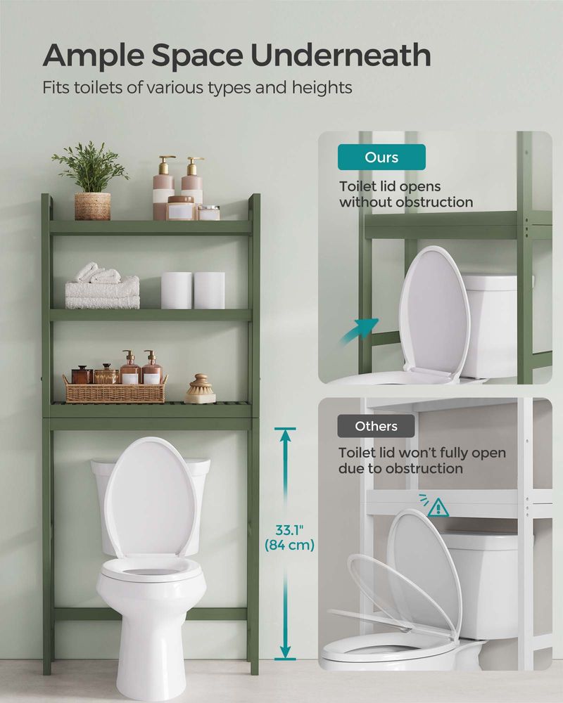Over The Toilet Storage Rack - 3 Tier - Bathroom Organizer