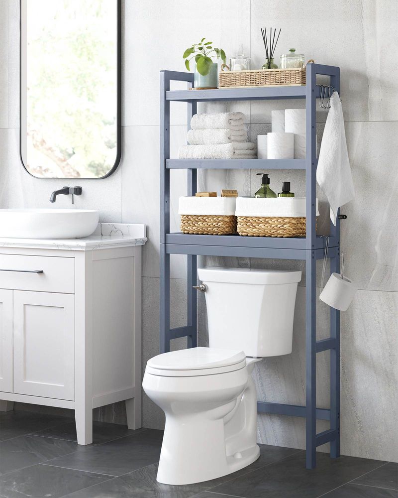 Over The Toilet Storage Shelf - 3 Tier Bamboo - Adjustable Bathroom Organizer