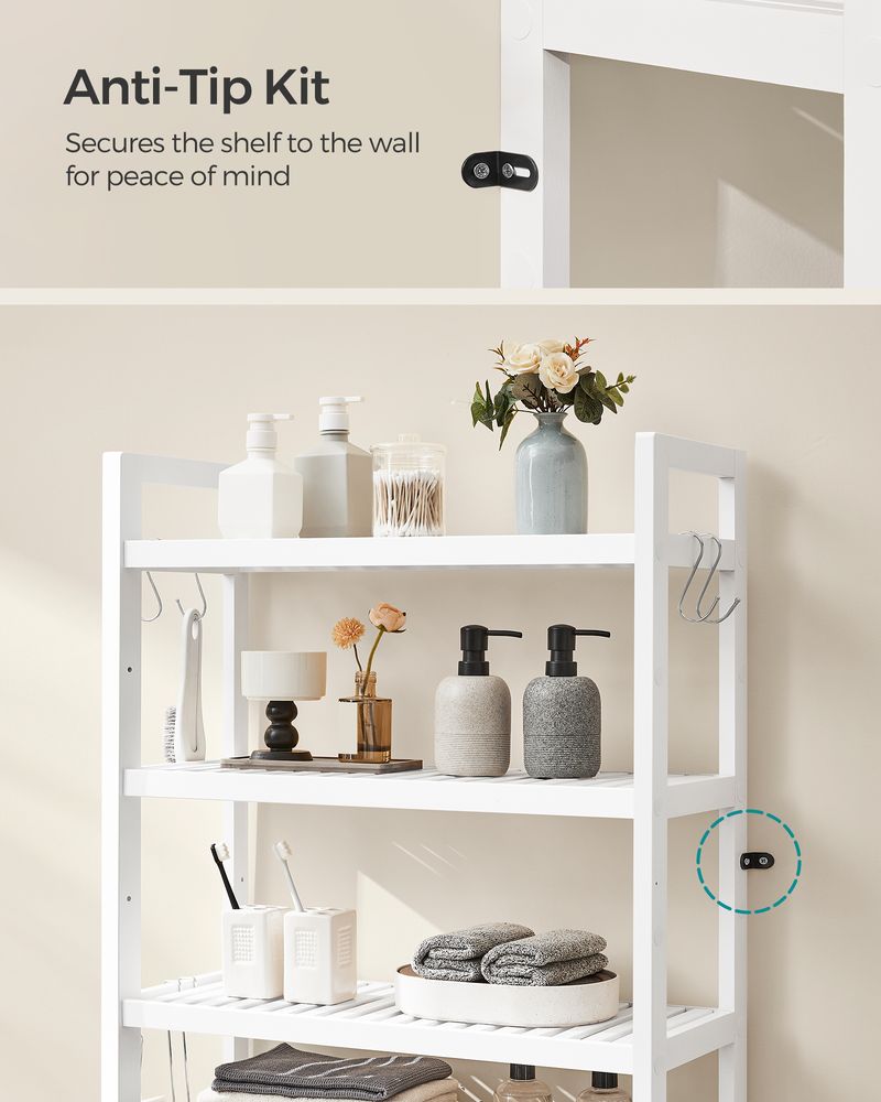 Over The Toilet Storage Shelf - 3 Tier Bamboo - Adjustable Bathroom Organizer