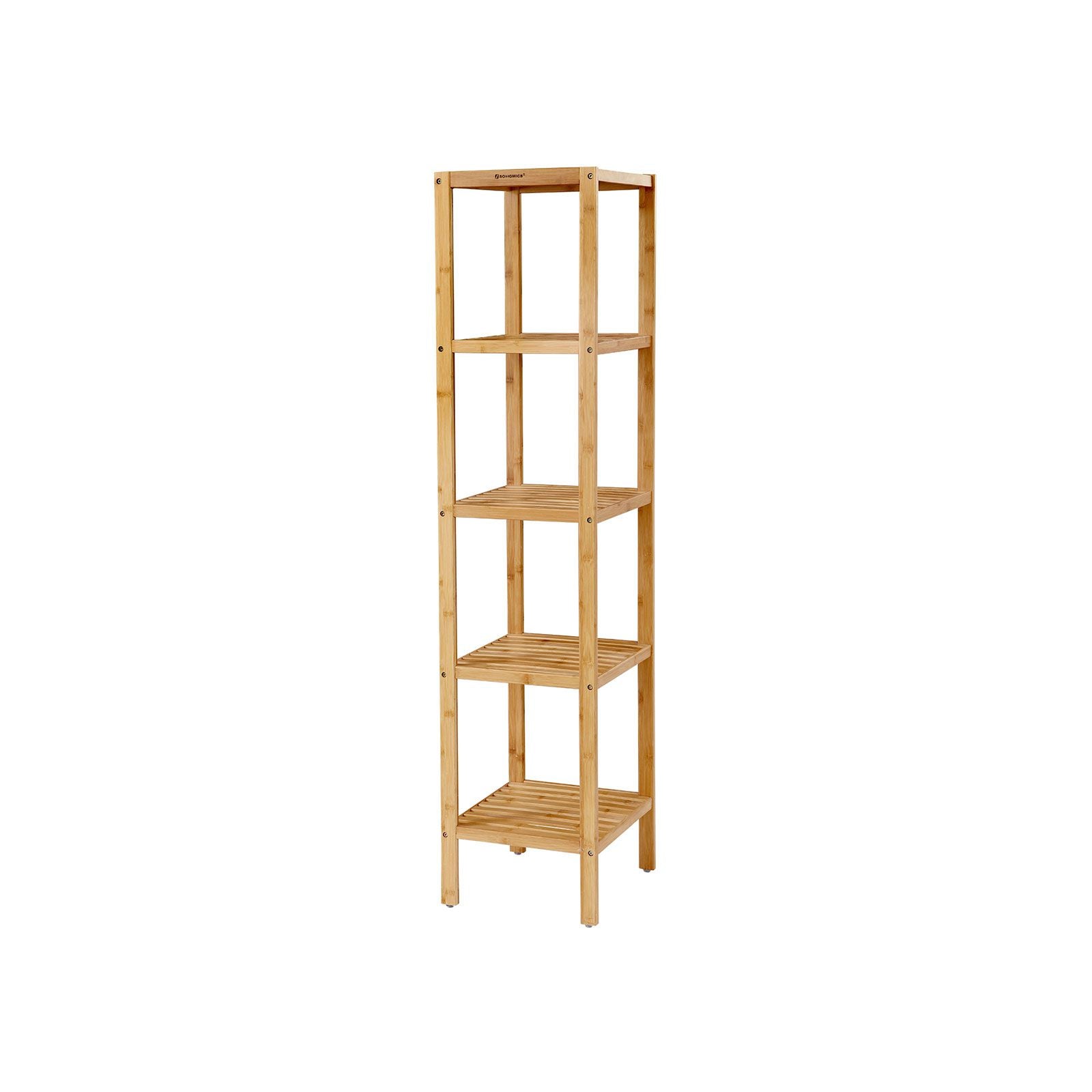 Bathroom Shelf - 5 Tier Bamboo - Slim Storage Rack