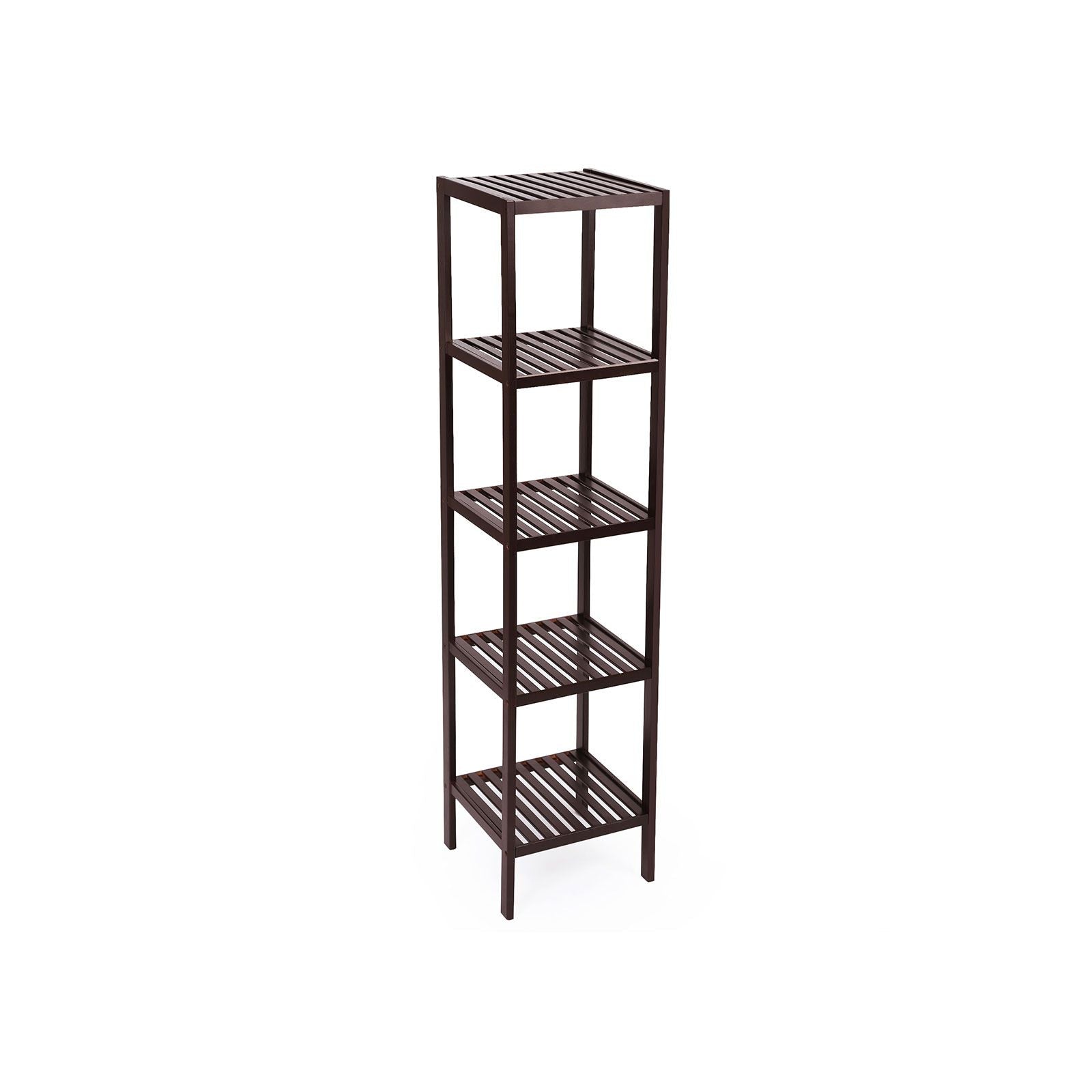 Bathroom Shelf - 5 Tier Bamboo - Slim Storage Rack