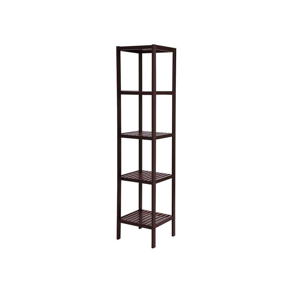 Bathroom Shelf - 5 Tier Bamboo - Slim Storage Rack