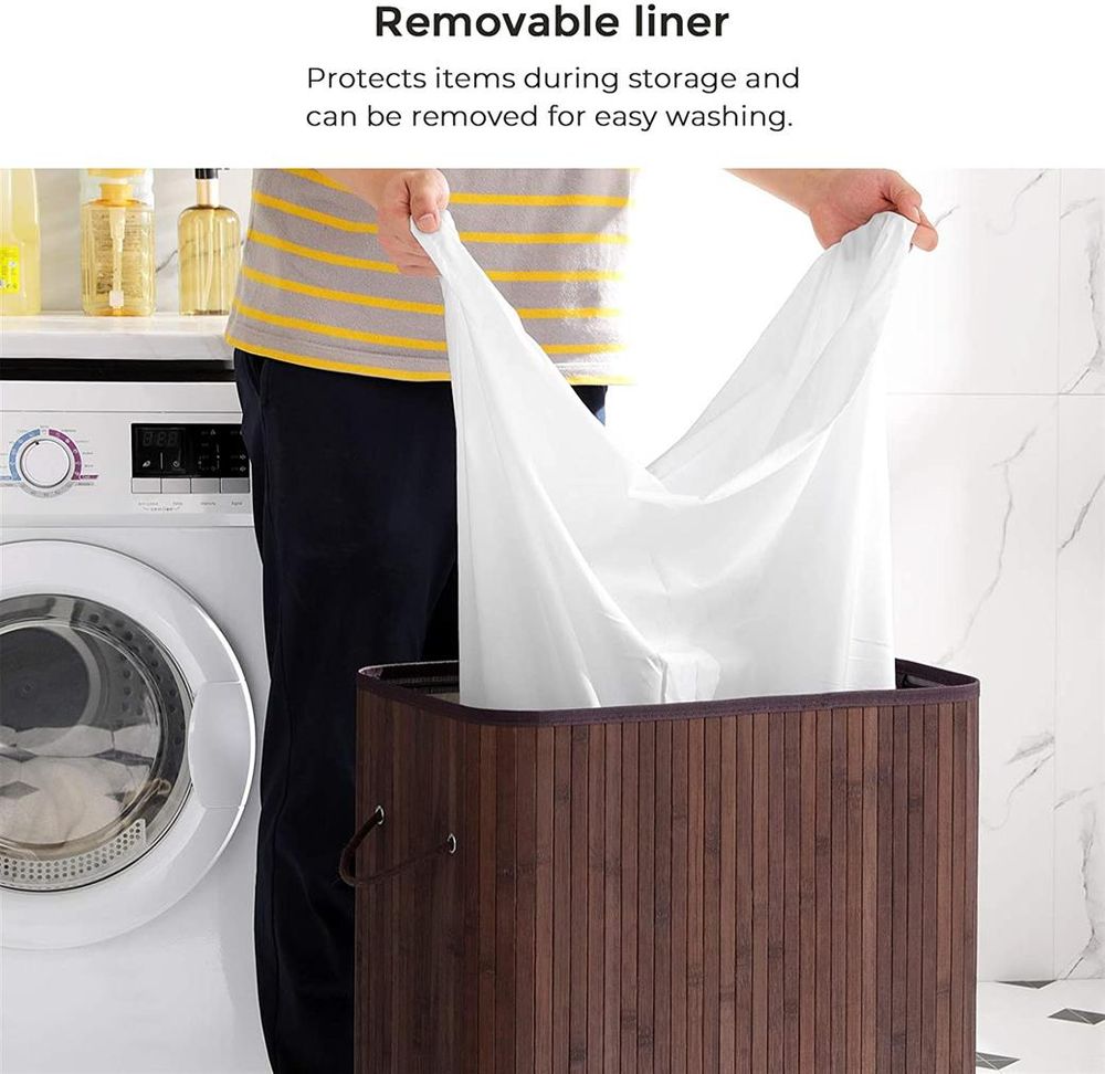 Laundry Hamper With Lid - Bamboo - 26.4 Gallon Capacity