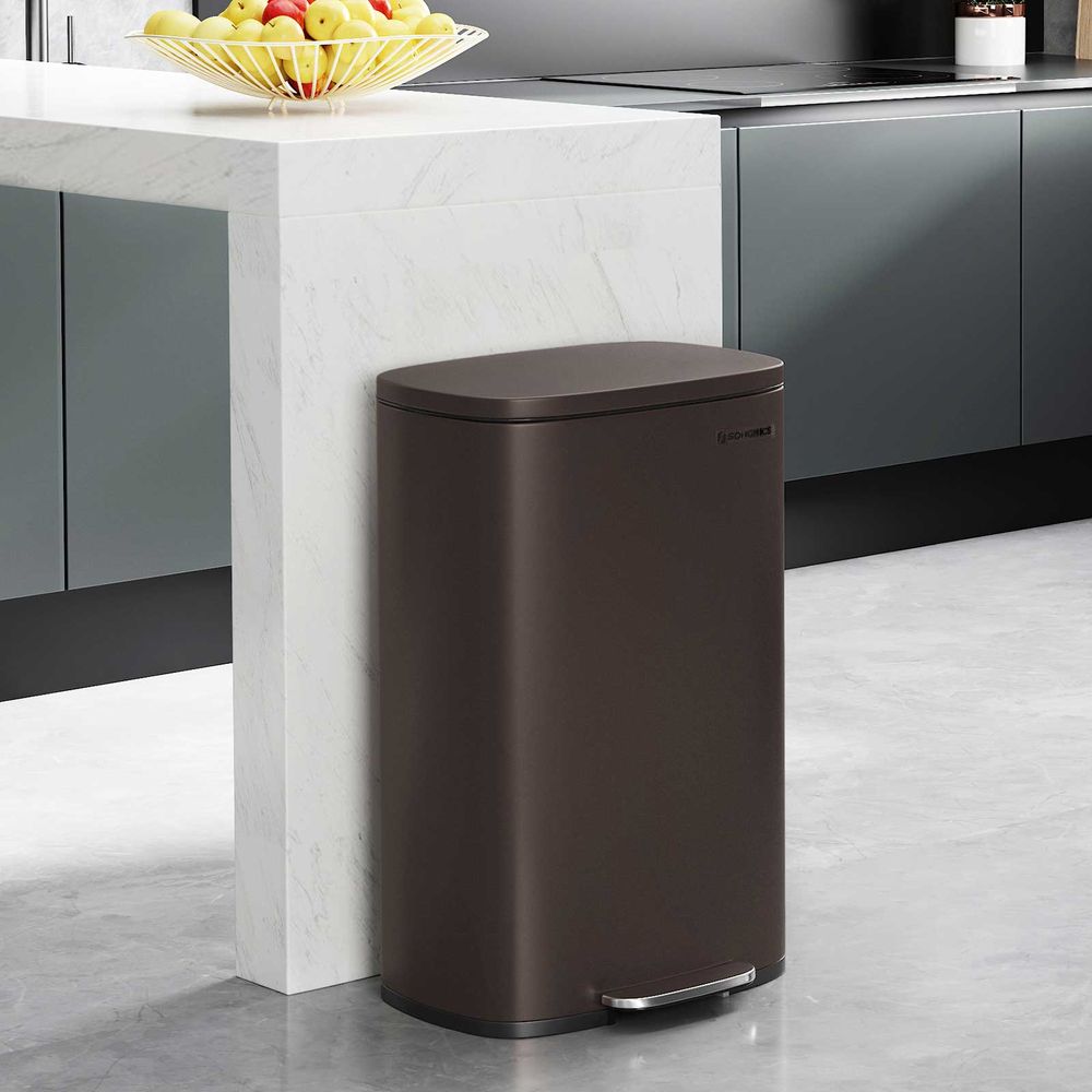 3 Gallon Step Trash Can – Soft Close Lid – Stainless Steel Kitchen Bin