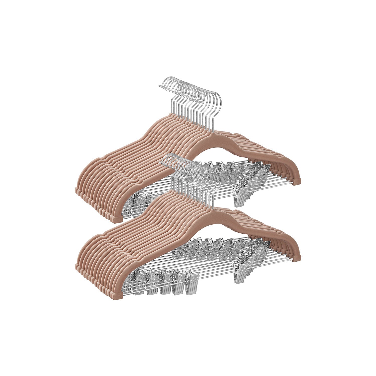 Pants Hangers - Velvet With Adjustable Clips - Set Of 30