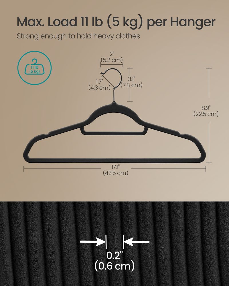 Velvet Clothes Hangers - Wardrobe Organizer - Set Of 30