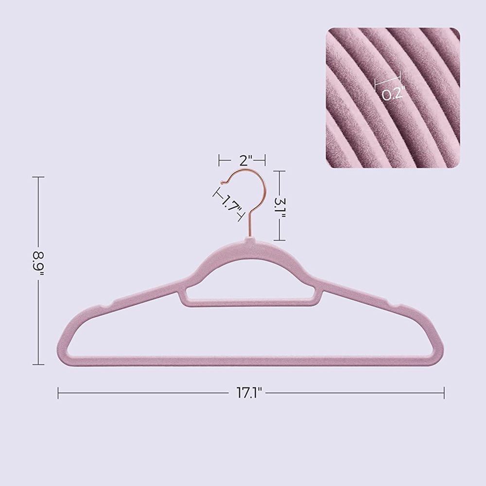 Velvet Clothes Hangers - Wardrobe Organizer - Set Of 30