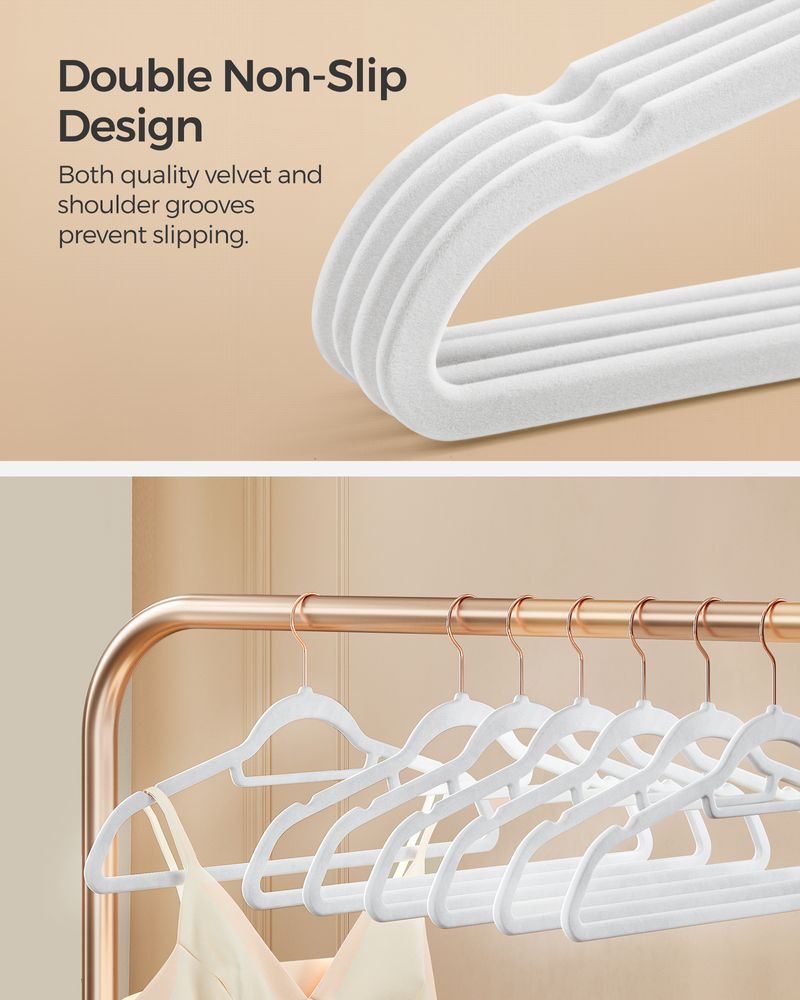 Velvet Clothes Hangers - Wardrobe Organizer - Set Of 30