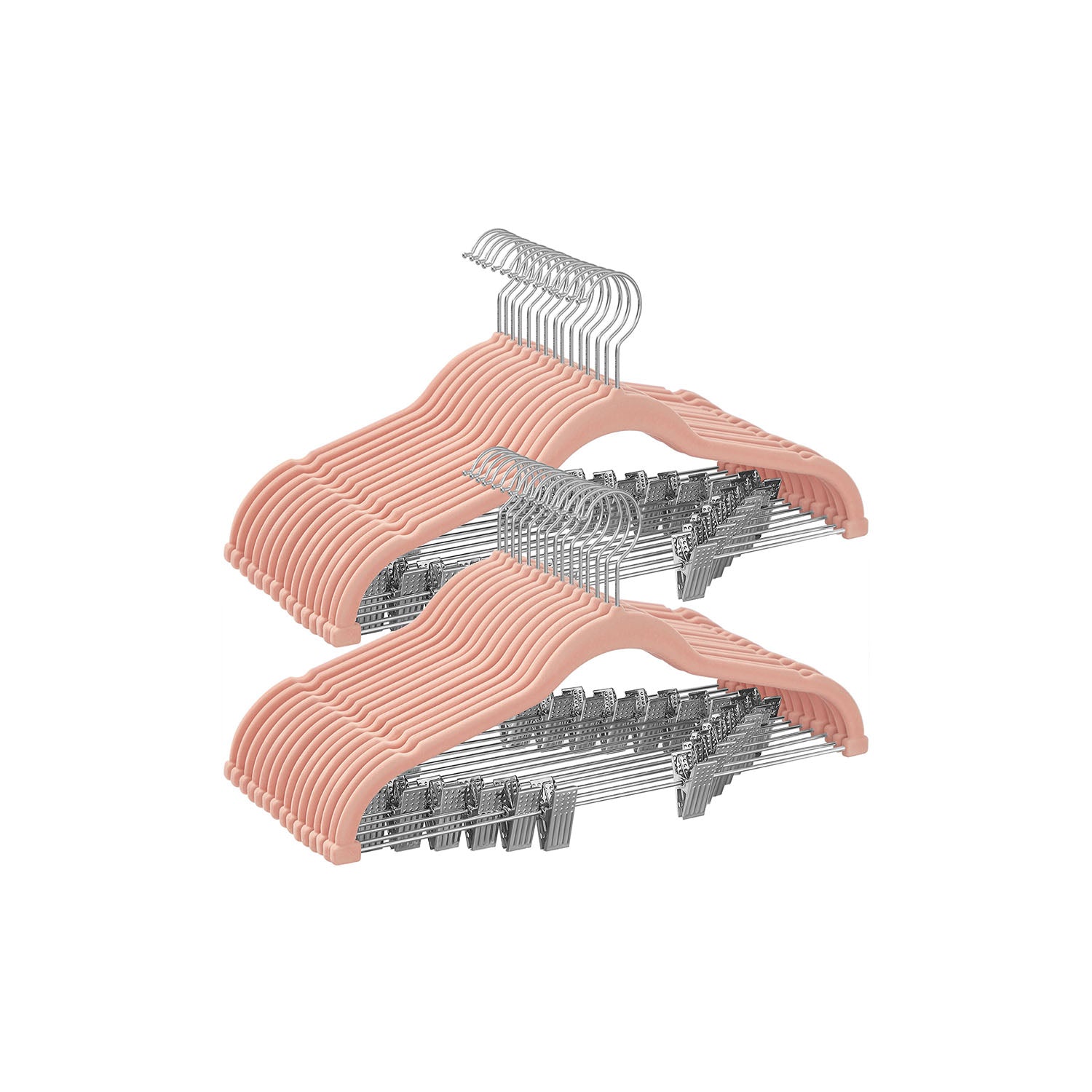 Pants Hangers - Velvet With Adjustable Clips - Set Of 30