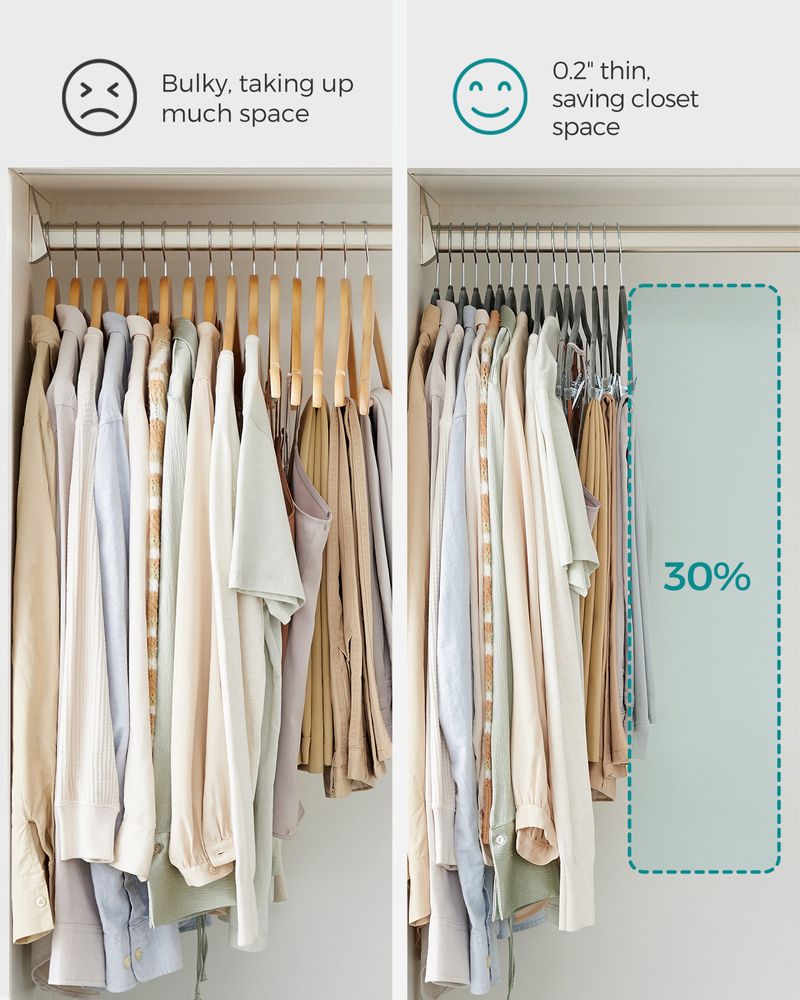 Pants Hangers - Velvet With Adjustable Clips - Set Of 30