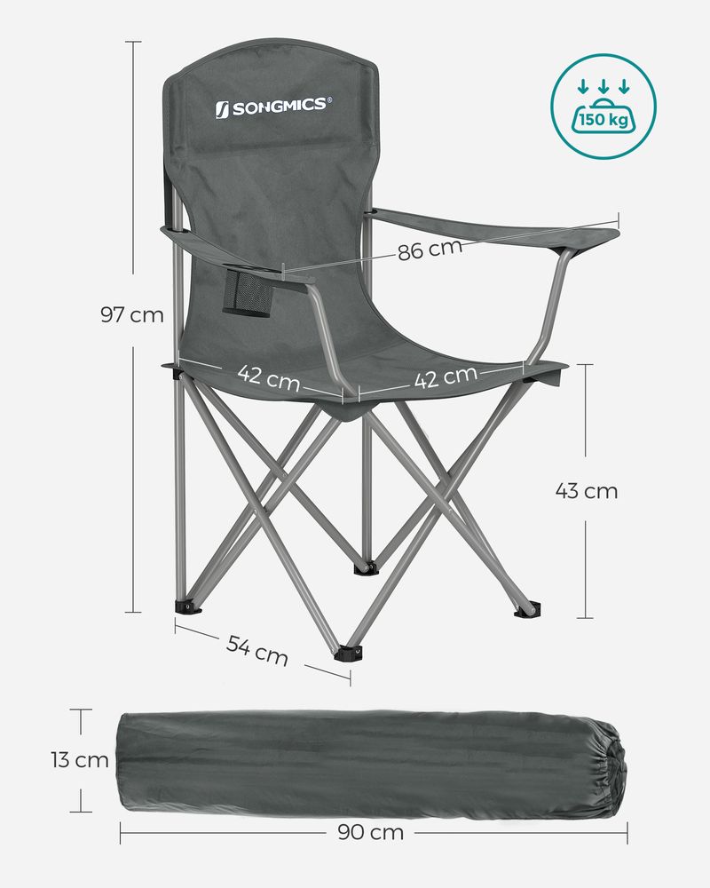 Folding Camping Chairs Set of 2 Portable Outdoor Chairs With Carry Bag