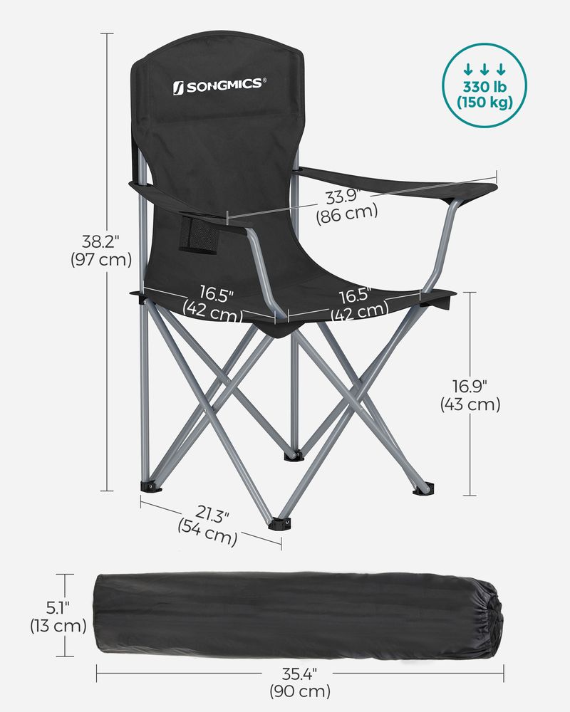 Folding Camping Chairs Set of 2 Portable Outdoor Chairs With Carry Bag