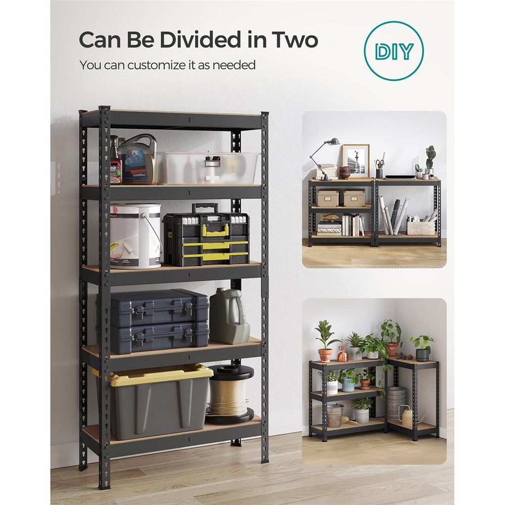 Storage Shelves - 5 Tier - Set Of 2 - Adjustable Heavy Duty