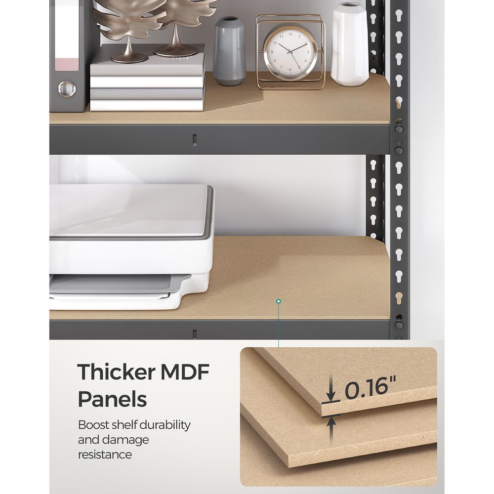 5-Tier Garage Storage Shelf – Adjustable – Heavy-Duty Metal Rack