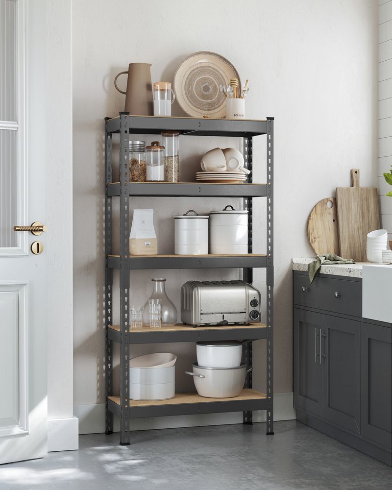 Storage Shelves - 5 Tier - Set Of 2 - Adjustable Heavy Duty