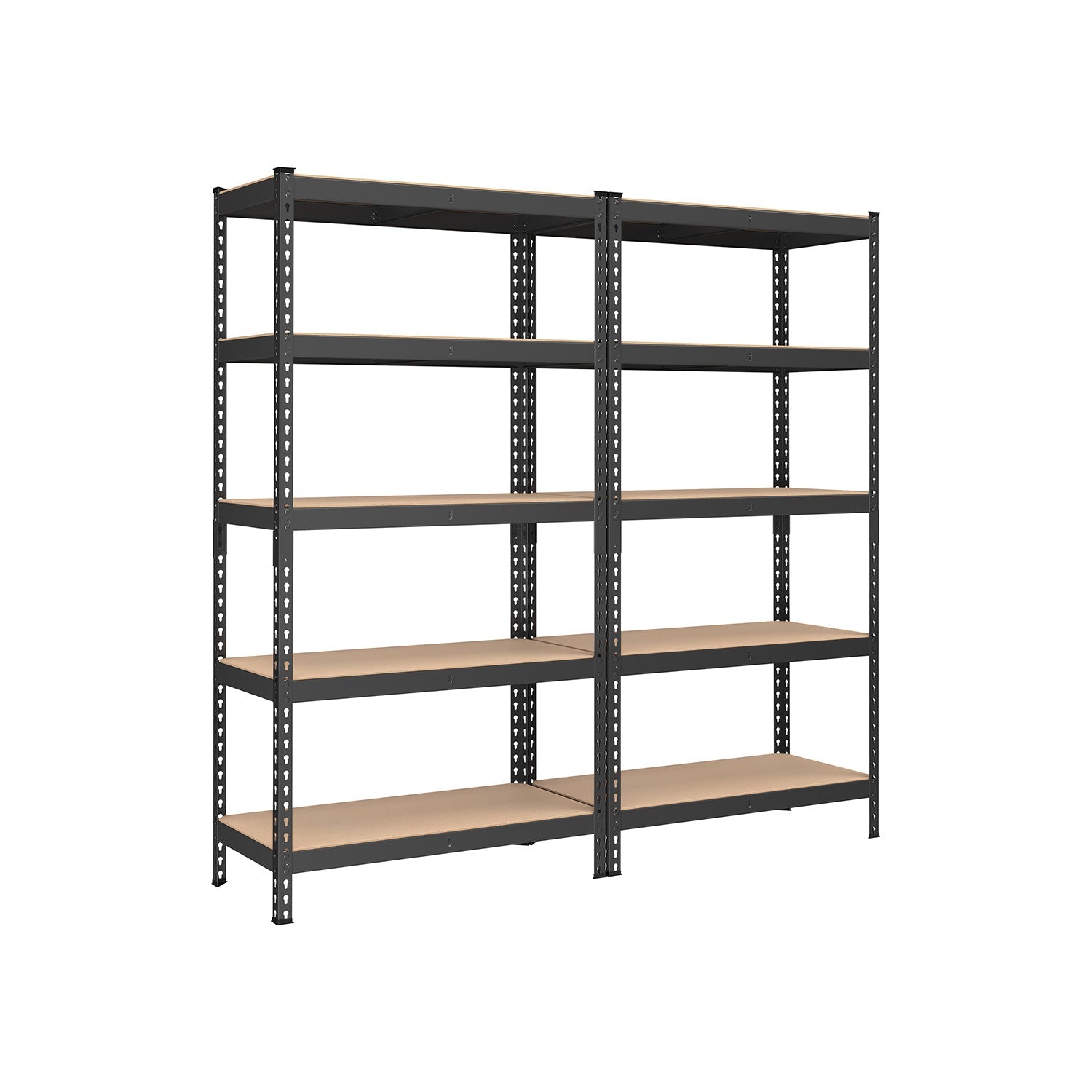 5-Tier Storage Shelves Set of 2 – Adjustable Shelving – Heavy-Duty Metal Rack