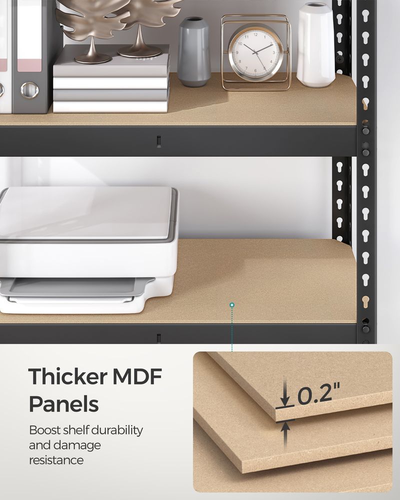 5-Tier Storage Shelves Set of 2 – Adjustable Shelving – Heavy-Duty Metal Rack