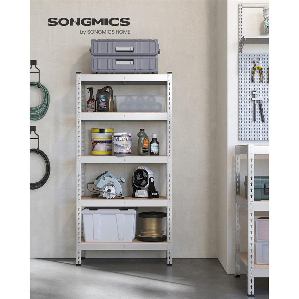 5-Tier Garage Storage Shelf – Adjustable – Heavy-Duty Metal Rack
