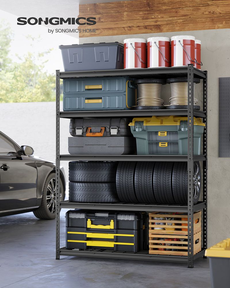 Storage Shelves - 5 Tier Adjustable - Heavy Duty Steel